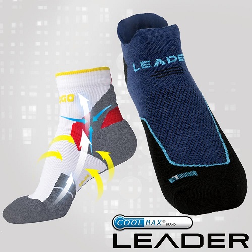 LEADER-COOLMAX 除臭 機能運動襪-30款任選