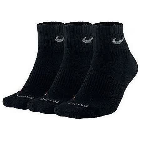【網購】gohappy 購物網Nike 男舒適DRI-FIT1/4高度黑色運動襪3件組【預購】好嗎愛 買 三重