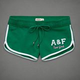 【A & F】2013俏麗弧形下擺綠色短短褲【預購】