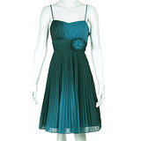 『摩達客』美國進口Landmark細肩帶藍綠漸層浪漫百褶紗裙派對小禮服/洋裝(含禮盒)
