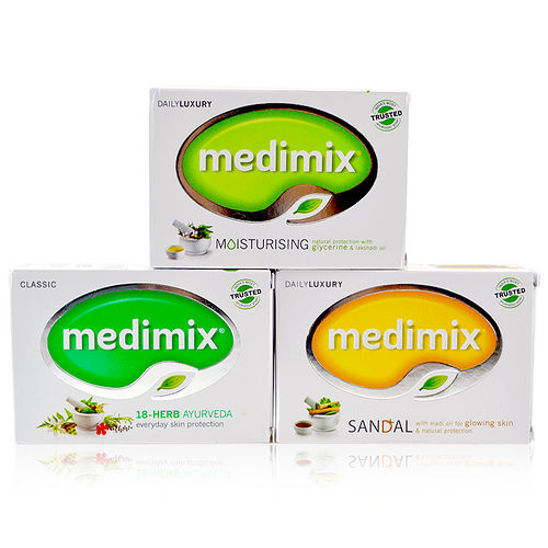 MEDIMIX 升級白鑽版 印度皇室藥草浴美肌皂 125g*6入組 三款混搭任選