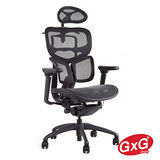 吉加吉 GXG Furniture 至尊系列 人體頂級工學網椅 主管椅 鋁合金材質(消光黑鋁合金黑色) DIY組裝