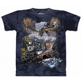 『摩達客』(預購)美國進口【The Mountain】自然純棉系列 銀色列車 設計T恤