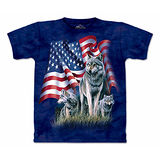 『摩達客』(預購)美國進口【The Mountain】自然純棉系列 野狼與旗 設計T恤