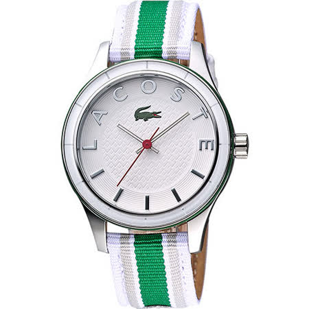 【部落客推薦】gohappy線上購物Lacoste 鱷魚 運動風雙色中性腕錶-白X綠 L2000769開箱新竹 太平洋 百貨