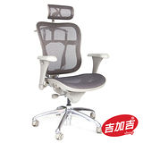《吉加吉》GXG Furniture 艾菲VI系列 頂級人體工學網椅 主管椅 TW-7147PRO 拋光鋁合金灰色-DIY組裝