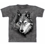 『摩達客』*大尺碼3XL*美國進口【The Mountain】自然純棉系列 野狼像 灰黑設計T恤 (預購)