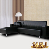 MNJ-空間多變L型獨立筒沙發-(黑)