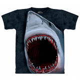 『摩達客』*大尺碼3XL*美國進口【The Mountain】自然純棉系列 鯊魚口 藍黑T恤 (預購)