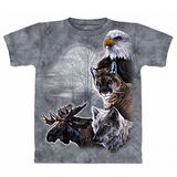 『摩達客』*大尺碼3XL*美國進口【The Mountain】自然純棉系列 北美動物群 灰色T恤 (預購)
