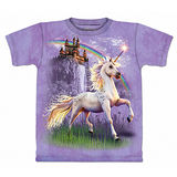 『摩達客』*大尺碼3XL*美國進口【The Mountain】自然純棉系列 獨角獸城堡 紫色T恤 (預購)