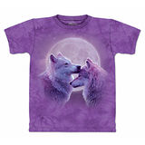 『摩達客』*大尺碼3XL*美國進口【The Mountain】自然純棉系列 恩愛之狼 紫色T恤 (預購)