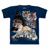 『摩達客』*大尺碼3XL*美國進口【The Mountain】自然純棉系列 虎獅豹群 深藍色T恤 (預購)
