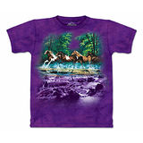 『摩達客』*大尺碼3XL*美國進口【The Mountain】自然純棉系列 春溪奔馬 深紫色T恤 (預購)