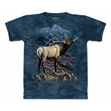 『摩達客』*大尺碼3XL*美國進口【The Mountain】自然純棉系列 尊貴鹿王 藍色T恤 (預購)