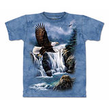 『摩達客』*大尺碼3XL*美國進口【The Mountain】自然純棉系列 崇偉飛鷹 藍色T恤 (預購)