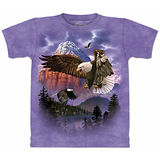 『摩達客』*大尺碼3XL*美國進口【The Mountain】自然純棉系列 山頂傲鷹 紫色T恤 (預購)