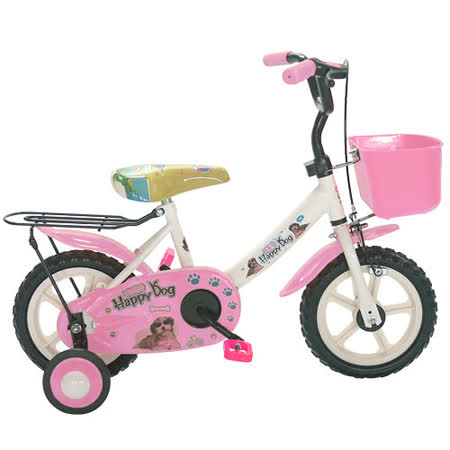 Adagio 12吋酷樂狗輔助輪童車附置物籃-永和 sogo 百貨 公司粉色