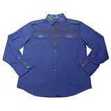 『摩達客』美國進口【Born Sinners】 Sir Lucan 藍時尚長袖設計襯衫