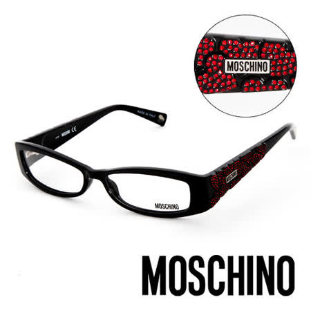 【網購】gohappy快樂購物網MOSCHINO 義大利設計時尚晶鑽造型平光眼鏡(黑) MO01801價錢快樂 購 卡