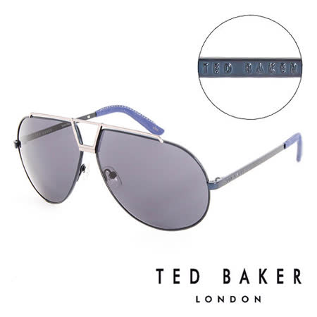【勸敗】gohappy 線上快樂購TED BAKER 倫敦 復古時尚皮革鏡腳造型太陽眼鏡(藍) TB1238689評價好嗎利 速 活 雪 生 基 素