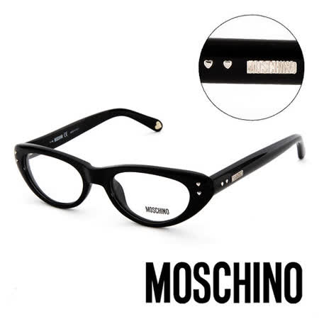 【部落客推薦】gohappy 線上快樂購MOSCHINO 義大利設計經典造型平光眼鏡(黑) MO02301評價大 遠 百 logo