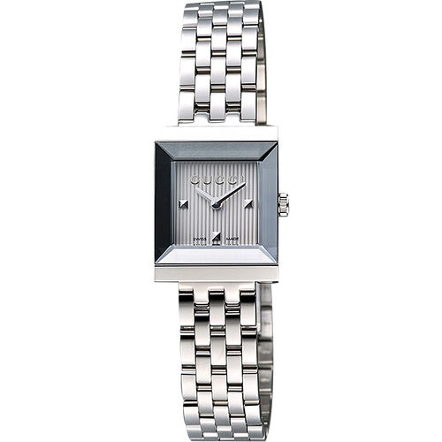 GUCCI G-Frame 系列小錶徑女仕腕錶-銀 YA128402