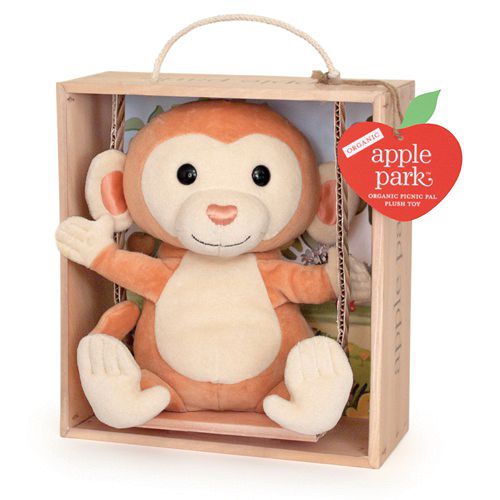 美國【Apple Park】有機棉玩偶彌月禮盒 - 鞦韆小猴