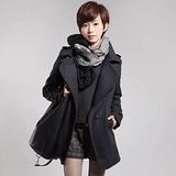 【韓系女衫】冬季款 修身羊毛大衣 加厚中長款