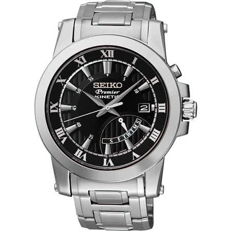 【好物推薦】gohappy線上購物SEIKO Premier 逆跳式星期人動電能腕錶-黑/銀 5M84-0AA0D評價如何三越 南西 店