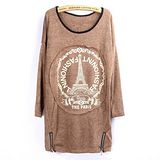 【Fei Fei‧中大尺碼】巴黎鐵塔創意貼布流行T恤(共二色)