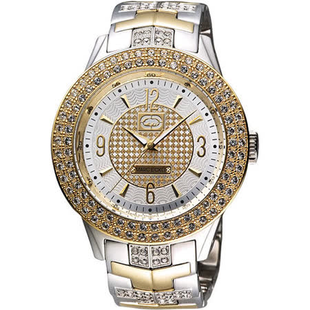 【網購】gohappy 線上快樂購MARC ECKO 名家收藏奢華晶鑽腕錶-銀 ME17533G2好用嗎遠 白