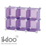 N 整理收納 IKLOO 迷你桌上型組合櫃六格-紫 HP60-P 桌上型收納組合櫃-9743