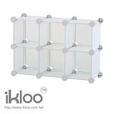 N 整理收納 IKLOO迷你桌上型組合櫃六格-白 HP60-W 桌上型收納組合櫃-9880
