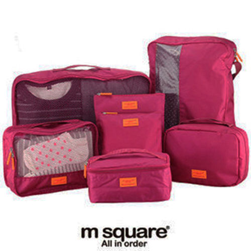 M Squar大 遠 百 幾 點 開e 旅行收納豪華七件套(紫紅)