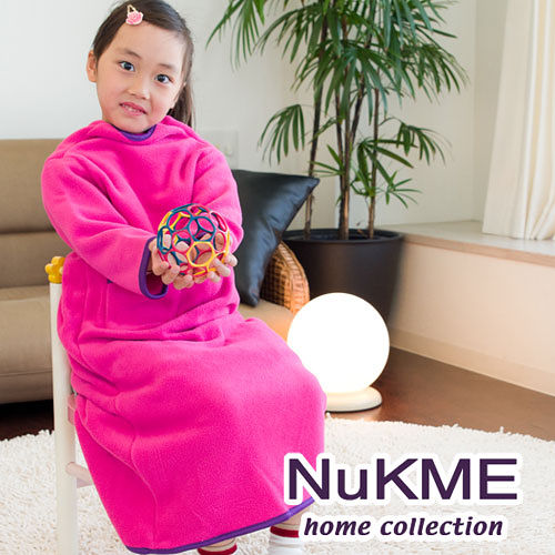 棉花田【NuKME】兒童時尚多功能創意袖毯-粉紅色
