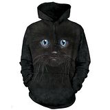 『摩達客』(預購)美國進口【The Mountain】黑色小貓 長袖連帽T恤