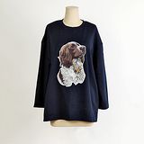 【Lady Queen】★牧羊犬印花舒適寬鬆休閒T恤(共二色)