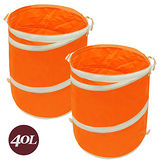 WallyFun 屋麗坊 多功能防水摺疊籃40L (橘色)–超值2入組