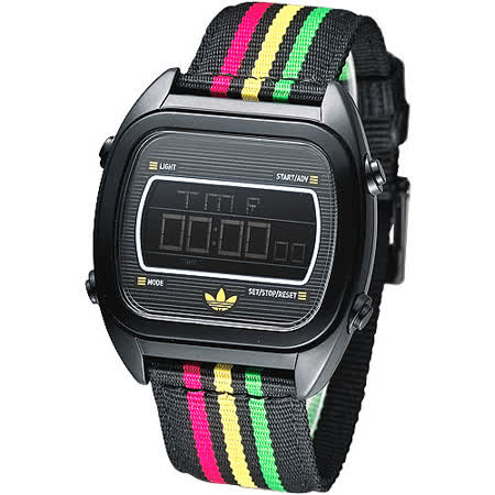 【私心大推】gohappyadidas 亮采休閒風帆布電子腕錶-黑ADH2809價格大 遠東