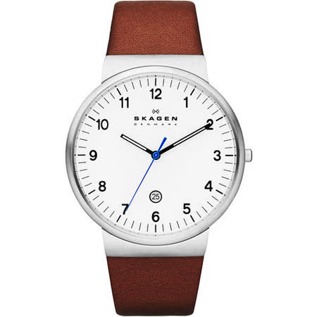 【私心大推】gohappySKAGEN 都會時尚大三針石英腕錶-白x咖啡 SKW6082評價如何新光 百貨