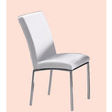 Augustin格紋皮餐椅496-9(白)