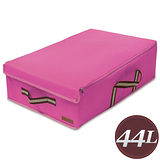 【WallyFun】44L牛津布軟蓋摺疊收納箱 -俏麗粉