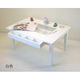 【空間生活】八宮格玻璃收納茶几桌(白)