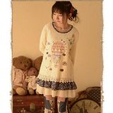 【Maya Collection森林系】春秋款熱氣球蕾絲拼接花布假兩件式短裙