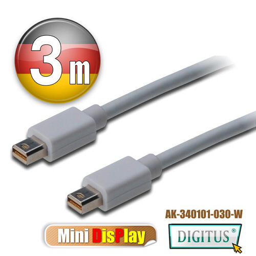 曜兆DIGITUS Mini DisplayPort-3公尺圓線(公-公) 曜兆DIGITUS Mini DisplayPort-3公尺圓線(公-公)