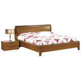 HAPPYHOME 克里斯5尺實木樟木色雙人床075-1(只含床頭-床架-不含床墊、床頭櫃)