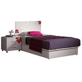 HAPPYHOME 卡貝拉3.5尺床片型印花加大單人床141-2(只含床頭-床底-不含床墊、床頭櫃)