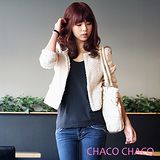 預購【CHACO韓國】高貴優雅小香款毛呢料合身短版外套CLDA-J-2*杏白色M/L