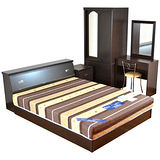 HAPPYHOME 克洛伊5尺床箱型7件房間組可選色U4-GA4-34(床頭箱+床頭櫃+床墊+床底-衣櫥+化妝台+含椅)